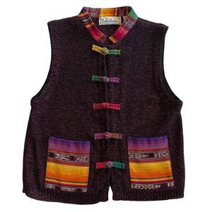 Vintage BellePointe Cotton Ramie Rayon Sweater Vest Size Small